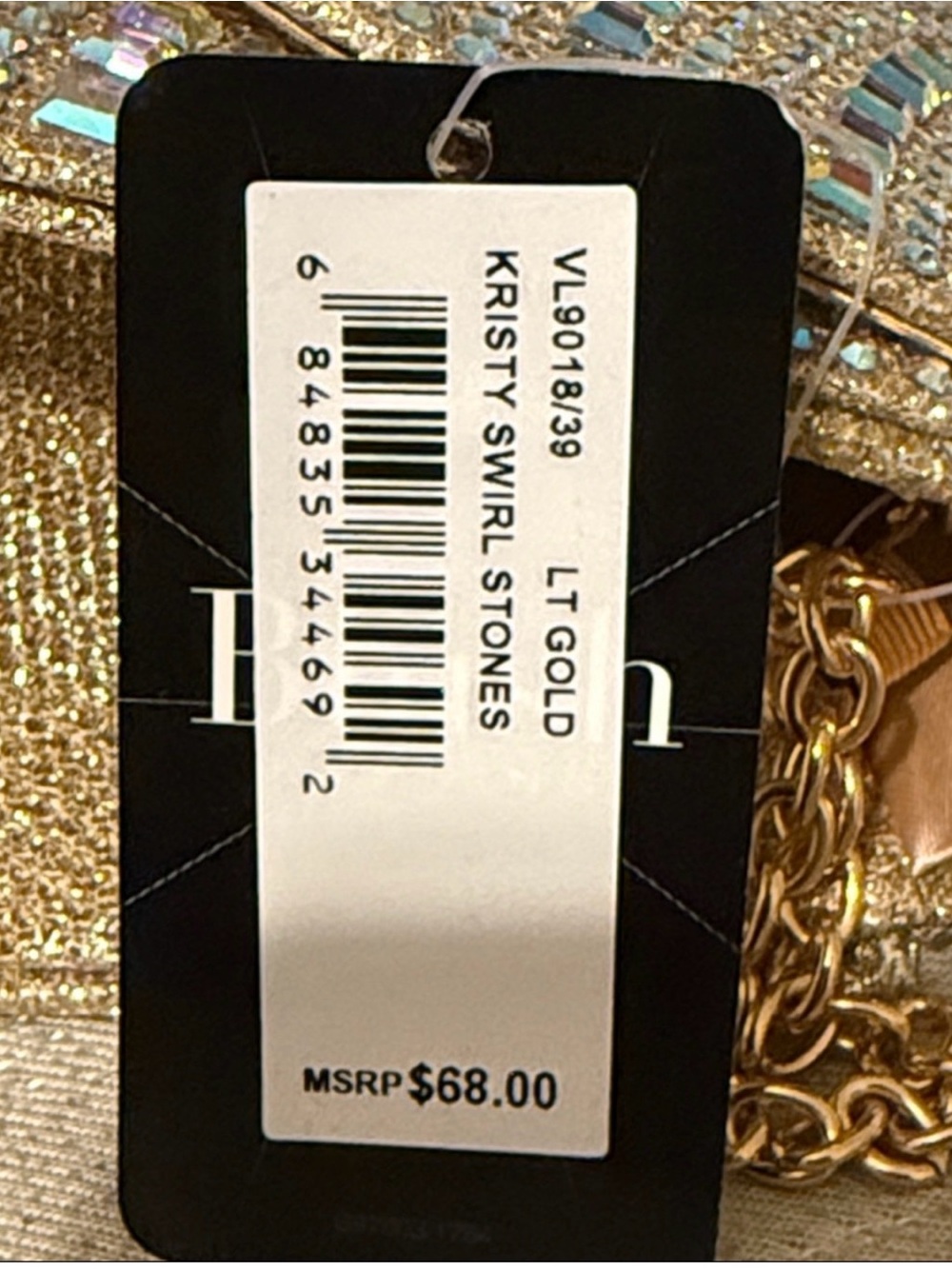 Crystal-Embellished Gold Evening Top-Handle Bag - Picture 4 of 4